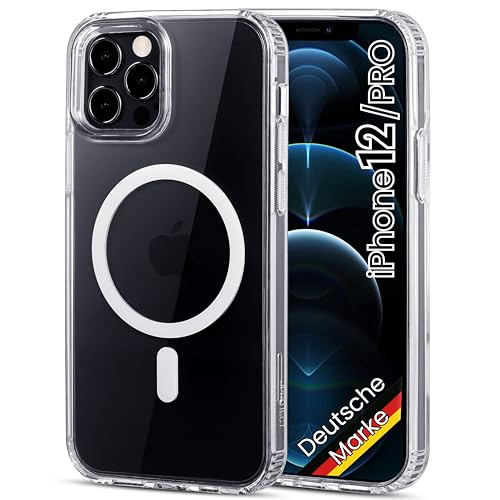 JProtect Magnetische Handyhülle für iPhone 12/12 Pro für Magsafe Hülle/Stoßfeste iPhone 12 Pro Hülle für MagSafe Transparent/Case für Apple iPhone 12 Hülle Magnet/Hülle iPhone 12 Magnetisch von JProtect