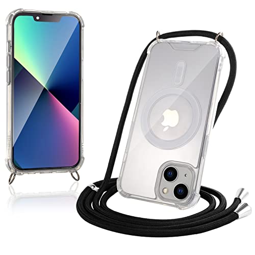 JProtect für iPhone 13 Hülle mit Band und MagSafe – Magnetische Handykette für iPhone 13 Magnet – Durchsichtige Umhängehülle Band Schwarz – Kette Handyhülle für MagSafe Zubehör JProtect für iPhone 13 Hülle mit Band und MagSafe – Magnetische Handykette für iPhone 13 Magnet – Durchsichtige Umhängehülle Band Schwarz – Kette Handyhülle für MagSafe Zubehör von JProtect