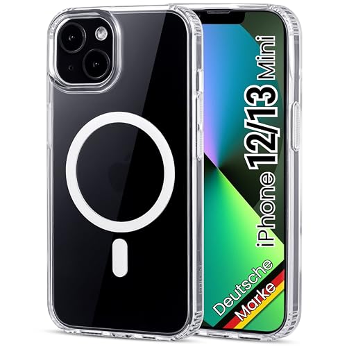 JProtect für iPhone 12/13 Mini Hülle mit MagSafe kompatibel – Transparente magnetische Handyhülle für iPhone 12/13 Mini mit starkem Magnet – Stoßfestes & durchsichtiges Case JProtect für iPhone 12/13 Mini Hülle mit MagSafe kompatibel – Transparente magnetische Handyhülle für iPhone 12/13 Mini mit starkem Magnet – Stoßfestes & durchsichtiges Case von JProtect