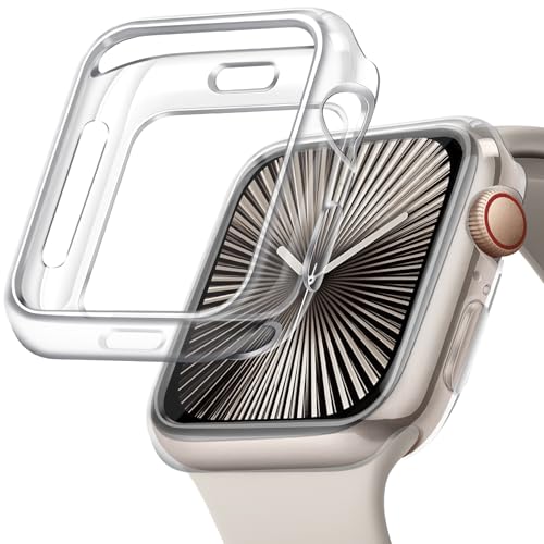 JR.DM Weiche, Flexible TPU-Hülle für Apple Watch Series 10/9/8/7/6/5/4/3/2/1/SE/Ultra Leichter Schutz, stoßfeste Hülle, kompatibel mit iWatch 40 mm, 41 mm, 44 mm, 45 mm, 42 mm(S10), 46 mm von JR.DM
