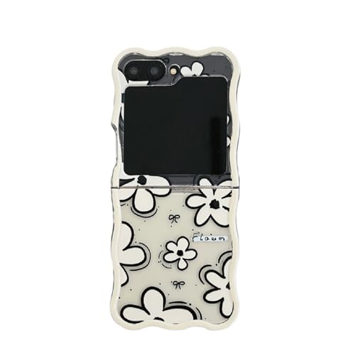 JRCYVTA Kompatibel mit Samsung Galaxy Z Flip 6, niedliches, interessantes einzigartiges Blumenmuster, lockige, gewellte Damen-Handyhülle für Galaxy Z Flip 6 (ohne Chanin), mehrfarbig von JRCYVTA