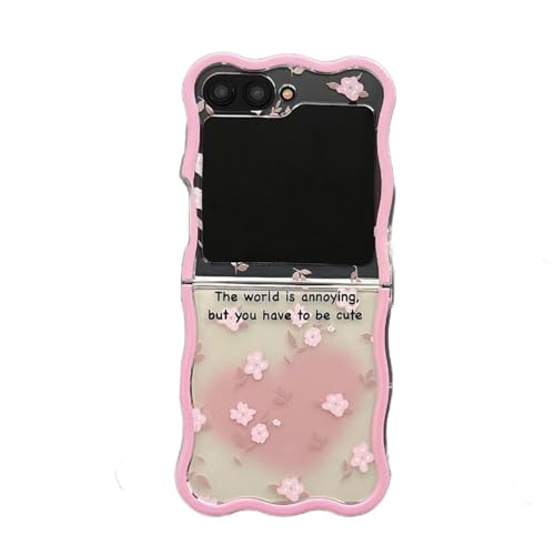 JRCYVTA Schutzhülle für Samsung Galaxy Z Flip 5/6, lustiges Kawaii Galaxy Z Flip6, transparent, faltbar, mit Kette, für Damen (Z Flip 6, keine Kette) von JRCYVTA