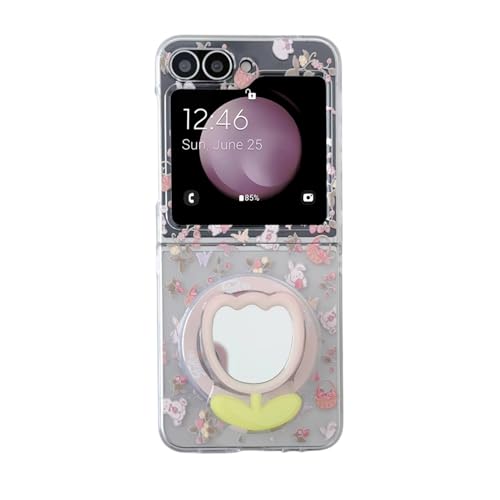JRCYVTA Schutzhülle für Samsung Galaxy Z Flip 6, transparent, niedliches Häschen-Blumenmuster, stoßfest, TPU, magnetische Gehäuse für Galaxy Z Flip 6, mit Kette mit Halterung für Frauen und Mädchen JRCYVTA Schutzhülle für Samsung Galaxy Z Flip 6, transparent, niedliches Häschen-Blumenmuster, stoßfest, TPU, magnetische Gehäuse für Galaxy Z Flip 6, mit Kette mit Halterung für Frauen und Mädchen von JRCYVTA