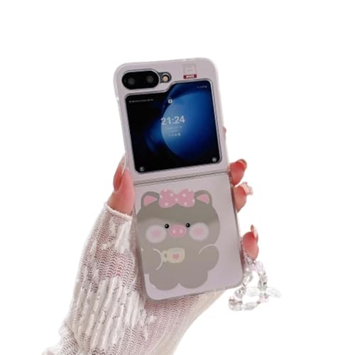 JRCYVTA Schutzhülle für Samsung Galaxy Z Flip5, niedliches Tiermuster, Acryl, Klapp-Handyhülle mit Make-up-Spiegel, Kawaii Galaxy Z Flip 6 Hülle für Mädchen und Frauen (Z Flip6), mehrfarbig von JRCYVTA