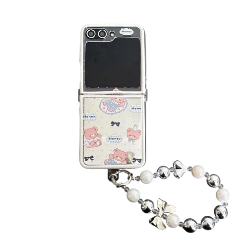 JRCYVTA Schutzhülle für Samsung Galaxy Z Flip5/Z Flip6, niedliches Kaninchenbär-Muster, transparent, faltbare Handyhülle mit Schlüsselanhänger für Mädchen und Frauen, Kawaii Galaxy Z Flip 6 Hülle (Bär JRCYVTA Schutzhülle für Samsung Galaxy Z Flip5/Z Flip6, niedliches Kaninchenbär-Muster, transparent, faltbare Handyhülle mit Schlüsselanhänger für Mädchen und Frauen, Kawaii Galaxy Z Flip 6 Hülle (Bär von JRCYVTA