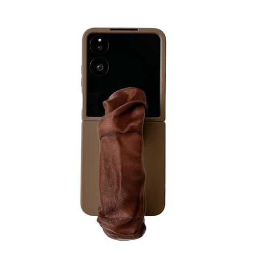 JRCYVTA Schutzhülle für Xiaomi Mix, flüssiges Silikon, stoßfest, vollständige Abdeckung, Schutzhülle für Xiaomi Mix Flip mit Armband für Mädchen und Frauen (Braun) von JRCYVTA