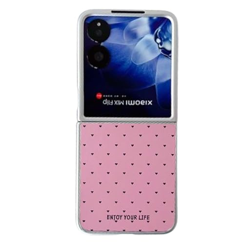JRCYVTA Schutzhülle für Xiaomi Mix, süßes Herzmuster, stoßfest, vollständige Abdeckung, für Xiaomi Mix Flip für Mädchen und Frauen (Rosa) von JRCYVTA