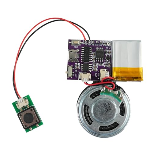 JRGKJCP Soundmodul, 16 MB Druckknopf-Steuerung, aktivierte Vioce-Chips, MP3-Musik-Soundmodul für Bastelarbeiten, Weihnachten, Neujahr, Grußkarten, Box mit Lautsprecher, Lithium-Akku und USB-Kabel JRGKJCP Soundmodul, 16 MB Druckknopf-Steuerung, aktivierte Vioce-Chips, MP3-Musik-Soundmodul für Bastelarbeiten, Weihnachten, Neujahr, Grußkarten, Box mit Lautsprecher, Lithium-Akku und USB-Kabel von JRGKJCP