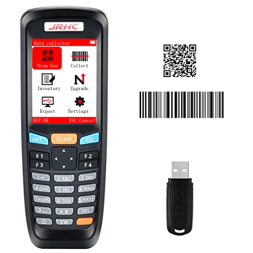 JRHC 2D Inventar Barcode-Scanner und Sammler mit 2.4GHz Wireless USB Empfänger Multifunktionaler 2.8 Zoll LCD Bildschirm Barcode Leser mit Langer Übertragungsreichweite. von JRHC