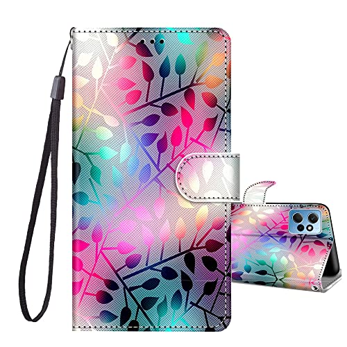JRIANY Handyhülle für Xiaomi Redmi Note 12 4G Hülle (Nicht für 5G), PU Leder Flip Case Klappbare Lederhülle mit Muster Motiv Schutzhülle Klapphülle Kompatibel mit Redmi Note 12 4G Tasche - Muster B von JRIANY
