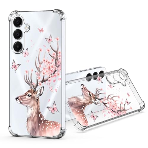 JRIANY für Samsung Galaxy A16 5G / 4G Durchsichtig Hülle, Transparent Weich Dünn Silikon Handyhülle mit Bunt Blumen Muster Motiv Stoßfest Kameraschutz Schutzhülle Slim Case - Schmetterling Hirsch JRIANY für Samsung Galaxy A16 5G / 4G Durchsichtig Hülle, Transparent Weich Dünn Silikon Handyhülle mit Bunt Blumen Muster Motiv Stoßfest Kameraschutz Schutzhülle Slim Case - Schmetterling Hirsch von JRIANY
