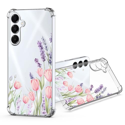JRIANY für Samsung Galaxy A16 5G / 4G Durchsichtig Hülle, Transparent Weich Dünn TPU Silikon Handyhülle mit Bunt Blumen Muster Motiv Stoßfest Kameraschutz Schutzhülle Slim Case Cover - Lavendel Tulpen JRIANY für Samsung Galaxy A16 5G / 4G Durchsichtig Hülle, Transparent Weich Dünn TPU Silikon Handyhülle mit Bunt Blumen Muster Motiv Stoßfest Kameraschutz Schutzhülle Slim Case Cover - Lavendel Tulpen von JRIANY