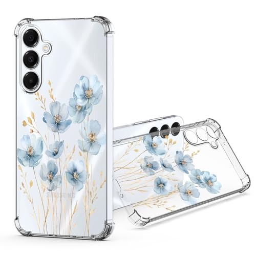 JRIANY für Samsung Galaxy A16 5G / 4G Durchsichtig Hülle, Transparent Weich Dünn TPU Silikon Handyhülle mit Bunt Blumen Muster Motiv Stoßfest Kameraschutz Schutzhülle Slim Clear Klar Case Cover - Blau JRIANY für Samsung Galaxy A16 5G / 4G Durchsichtig Hülle, Transparent Weich Dünn TPU Silikon Handyhülle mit Bunt Blumen Muster Motiv Stoßfest Kameraschutz Schutzhülle Slim Clear Klar Case Cover - Blau von JRIANY