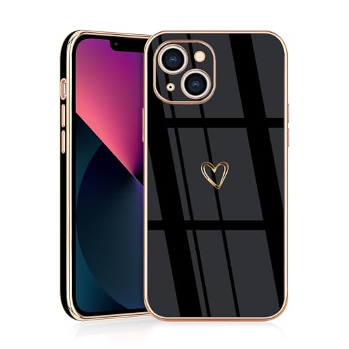 JRIANY für iPhone 13 Hülle, Handyhülle iPhone 13 mit Motiv Slim Dünn Soft TPU Silikon Stoßfest Bumper Protective Case Cover Kompatibel mit iPhone 13 6.1'' - Schwarz von JRIANY