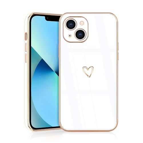 JRIANY für iPhone 13 Hülle, Handyhülle iPhone 13 mit Motiv Slim Dünn Soft TPU Silikon Stoßfest Bumper Protective Case Cover Kompatibel mit iPhone 13 6.1'' - Weiß von JRIANY