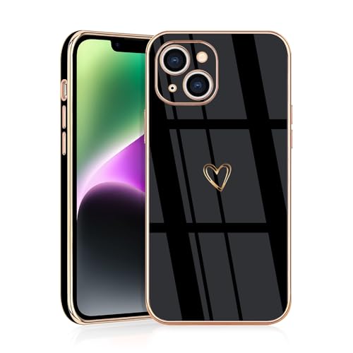 JRIANY für iPhone 14 Hülle, Handyhülle iPhone 14 mit Motiv Slim Dünn Soft TPU Silikon Stoßfest Bumper Protective Case Cover Kompatibel mit iPhone 14 6.1'' - Schwarz von JRIANY