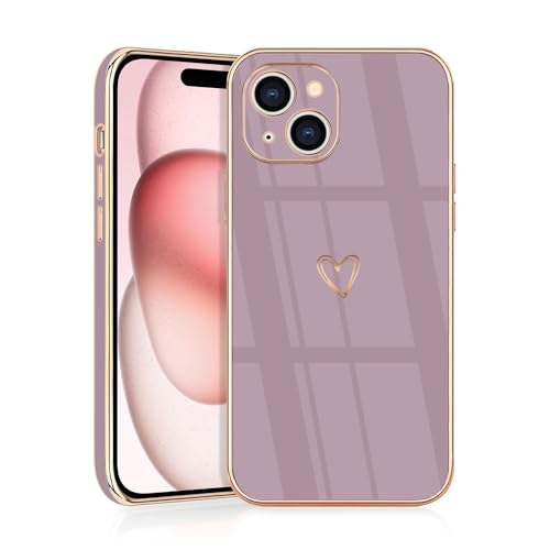 JRIANY für iPhone 15 Hülle, Handyhülle iPhone 15 mit Motiv Slim Dünn Soft TPU Silikon Stoßfest Bumper Protective Case Cover Kompatibel mit iPhone 15 6.1'' - Lila von JRIANY