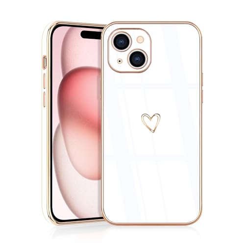 JRIANY für iPhone 15 Hülle, Handyhülle iPhone 15 mit Motiv Slim Dünn Soft TPU Silikon Stoßfest Bumper Protective Case Cover Kompatibel mit iPhone 15 6.1'' - Weiß von JRIANY