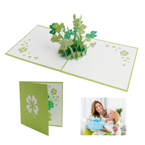 2 Stück 3D Geburtstagskarte Glücksklee Pop Up Karte Glücksklee, Popup Karte Geburtstag Genesungskarte 3D Gift Card 3D, für Wünsche, Geburtstag, Jahrestag, Geschenk, Gute Besserung 2 Stück 3D Geburtstagskarte Glücksklee Pop Up Karte Glücksklee, Popup Karte Geburtstag Genesungskarte 3D Gift Card 3D, für Wünsche, Geburtstag, Jahrestag, Geschenk, Gute Besserung von JRILUO