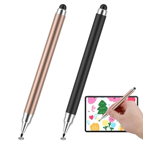 Tablet Stift für Alle Tablets 2 pcs Silikon Touchscreen Stift, Gummistiftspitze + Scheiben Stylus Pen, Kein Aufladen Nötig Kapazitiver Tablet-Stift, Kompatibel Mit Allen Tablet Und Handy Touchscreens von JRILUO