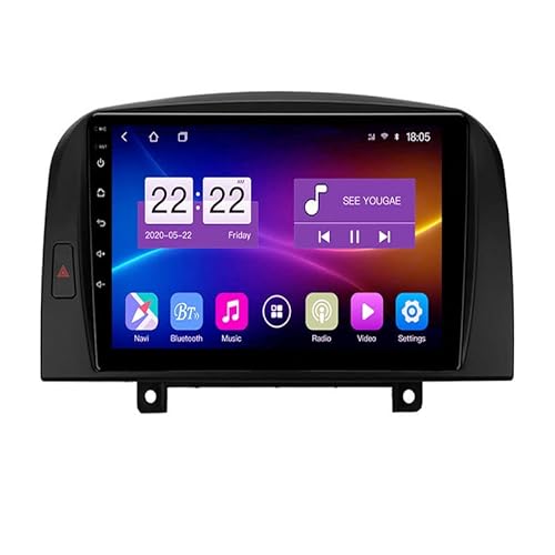 JRKT Autoradio Kompatibel Mit Hyu-Ndai Sonata 2004-2008 2 Din Radio GPS Navigation IPS Touchscreen Multimedia Player Unterstützung SWC 4G WiFi Carplay DSP BT(Size:4 core WiFi 1G+16G) von JRKT