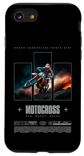 Motocross Dirt Bike Rider Modern Motorrad Hülle für iPhone SE (2020) / 7 / 8 von JRRTS Motorraddesigns