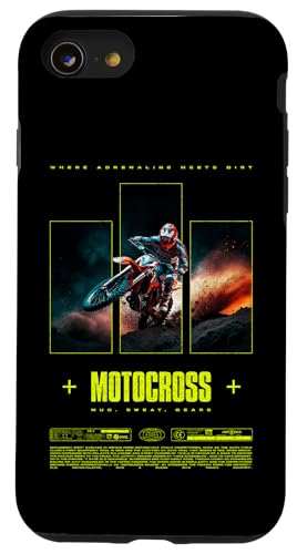 Motocross Dirt Bike Rider Modern Motorrad Hülle für iPhone SE (2020) / 7 / 8 von JRRTS Motorraddesigns