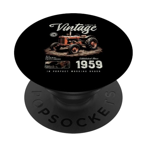 Vintage Tractor Farmer Birthday geboren 1959 geboren 1959 PopSockets Klebender PopGrip Vintage Tractor Farmer Birthday geboren 1959 geboren 1959 PopSockets Klebender PopGrip von JRRTS RETRO BUTSTRUTTY Bauerntraktor Designs