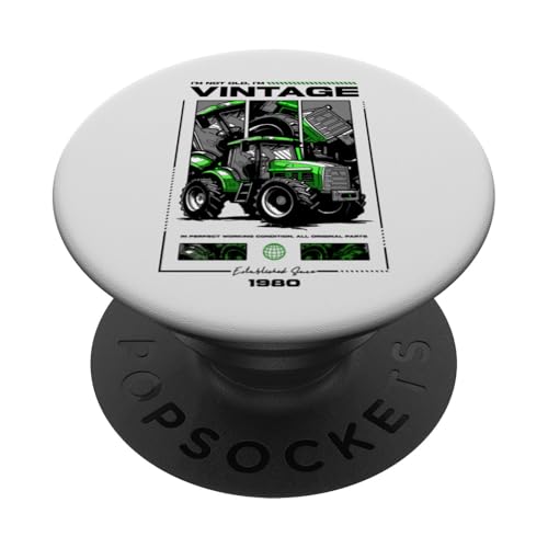 Vintage Tractor Farmer Birthday geboren 1980 geboren 1980 PopSockets Klebender PopGrip Vintage Tractor Farmer Birthday geboren 1980 geboren 1980 PopSockets Klebender PopGrip von JRRTS RETRO BUTSTRUTTY Bauerntraktor Designs
