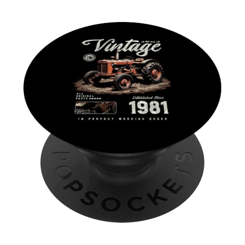Vintage Tractor Farmer Birthday geboren 1981 geboren 1981 PopSockets Klebender PopGrip Vintage Tractor Farmer Birthday geboren 1981 geboren 1981 PopSockets Klebender PopGrip von JRRTS RETRO BUTSTRUTTY Bauerntraktor Designs