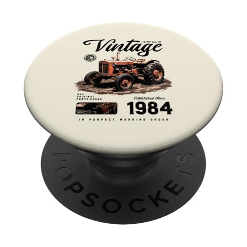 Vintage Tractor Farmer Birthday geboren 1984 geboren 1984 PopSockets Klebender PopGrip Vintage Tractor Farmer Birthday geboren 1984 geboren 1984 PopSockets Klebender PopGrip von JRRTS RETRO BUTSTRUTTY Bauerntraktor Designs