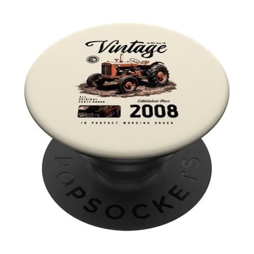 Vintage Tractor Farmer Birthday geboren 2008 geboren 2008 PopSockets Klebender PopGrip Vintage Tractor Farmer Birthday geboren 2008 geboren 2008 PopSockets Klebender PopGrip von JRRTS RETRO BUTSTRUTTY Bauerntraktor Designs