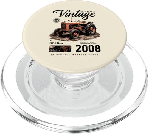 Vintage Tractor Farmer Birthday geboren 2008 geboren 2008 PopSockets PopGrip für MagSafe Vintage Tractor Farmer Birthday geboren 2008 geboren 2008 PopSockets PopGrip für MagSafe von JRRTS RETRO BUTSTRUTTY Bauerntraktor Designs