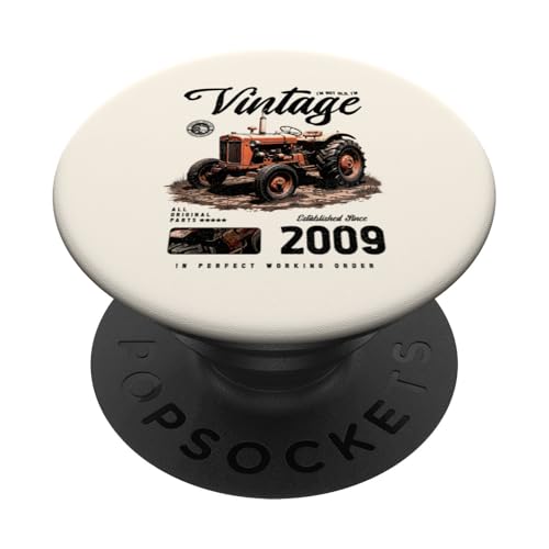 Vintage Tractor Farmer Birthday geboren 2009 geboren 2009 PopSockets Klebender PopGrip Vintage Tractor Farmer Birthday geboren 2009 geboren 2009 PopSockets Klebender PopGrip von JRRTS RETRO BUTSTRUTTY Bauerntraktor Designs