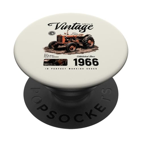 Vintage Tractor Farmer Geburtstag geboren 1966 geboren PopSockets Klebender PopGrip Vintage Tractor Farmer Geburtstag geboren 1966 geboren PopSockets Klebender PopGrip von JRRTS RETRO BUTSTRUTTY Bauerntraktor Designs