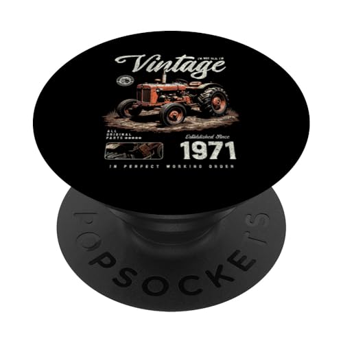 Vintage Tractor Farmer Geburtstag geboren 1971 geboren PopSockets Klebender PopGrip Vintage Tractor Farmer Geburtstag geboren 1971 geboren PopSockets Klebender PopGrip von JRRTS RETRO BUTSTRUTTY Bauerntraktor Designs