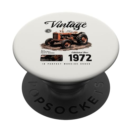 Vintage Tractor Farmer Geburtstag geboren 1972 geboren PopSockets Klebender PopGrip Vintage Tractor Farmer Geburtstag geboren 1972 geboren PopSockets Klebender PopGrip von JRRTS RETRO BUTSTRUTTY Bauerntraktor Designs