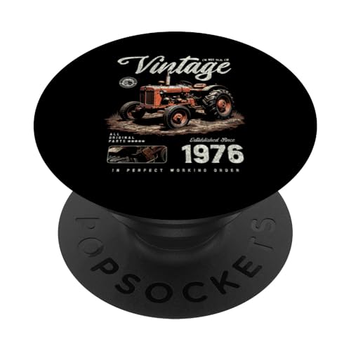 Vintage Tractor Farmer Geburtstag geboren 1976 geboren PopSockets Klebender PopGrip Vintage Tractor Farmer Geburtstag geboren 1976 geboren PopSockets Klebender PopGrip von JRRTS RETRO BUTSTRUTTY Bauerntraktor Designs