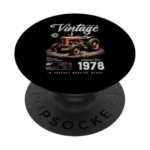 Vintage Tractor Farmer Geburtstag geboren 1978 geboren PopSockets Klebender PopGrip Vintage Tractor Farmer Geburtstag geboren 1978 geboren PopSockets Klebender PopGrip von JRRTS RETRO BUTSTRUTTY Bauerntraktor Designs