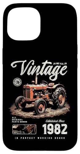 Vintage Tractor Farmer Geburtstag geboren 1982 geboren Hülle für iPhone 15 von JRRTS RETRO BUTSTRUTTY Bauerntraktor Designs