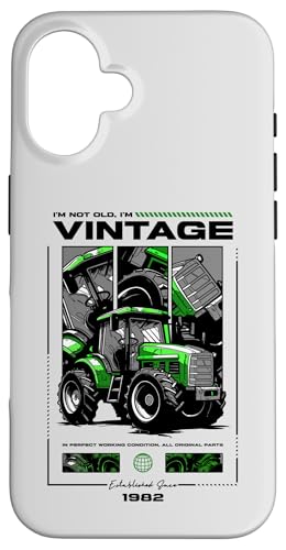 Vintage Tractor Farmer Geburtstag geboren 1982 geboren Hülle für iPhone 16 von JRRTS RETRO BUTSTRUTTY Bauerntraktor Designs