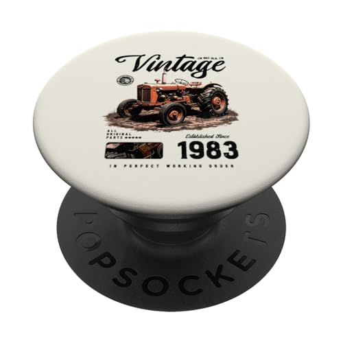 Vintage Tractor Farmer Geburtstag geboren 1983 geboren PopSockets Klebender PopGrip von JRRTS RETRO BUTSTRUTTY Bauerntraktor Designs