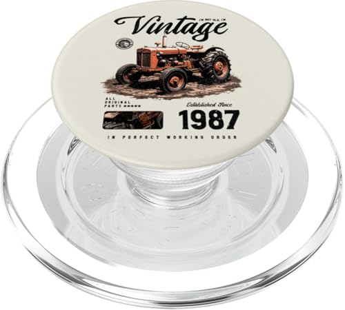 Vintage Tractor Farmer Geburtstag geboren 1987 geboren PopSockets PopGrip für MagSafe Vintage Tractor Farmer Geburtstag geboren 1987 geboren PopSockets PopGrip für MagSafe von JRRTS RETRO BUTSTRUTTY Bauerntraktor Designs
