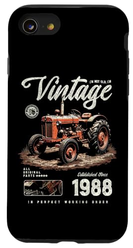 Vintage Tractor Farmer Geburtstag geboren 1988 geboren Hülle für iPhone SE (2020) / 7 / 8 von JRRTS RETRO BUTSTRUTTY Bauerntraktor Designs