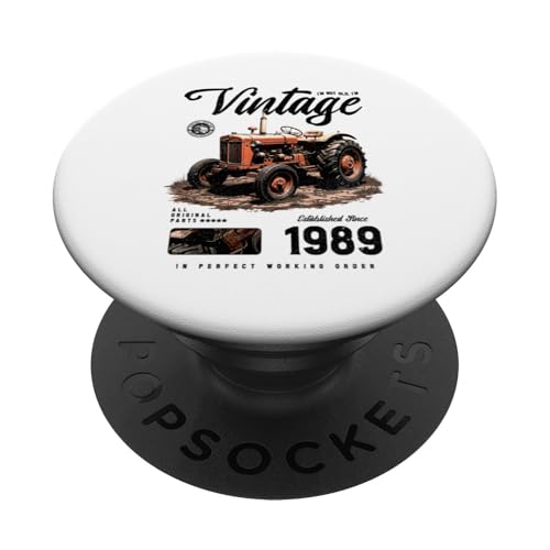 Vintage Tractor Farmer Geburtstag geboren 1989 geboren PopSockets Klebender PopGrip von JRRTS RETRO BUTSTRUTTY Bauerntraktor Designs
