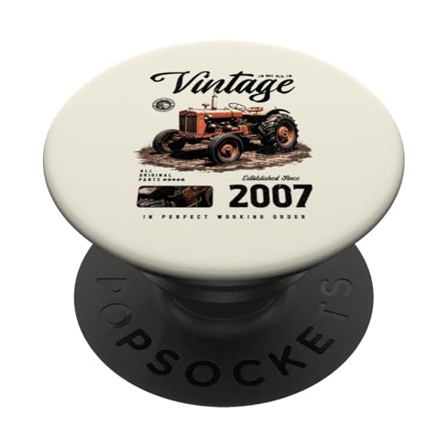 Vintage Tractor Farmer Geburtstag geboren 2007 PopSockets Klebender PopGrip Vintage Tractor Farmer Geburtstag geboren 2007 PopSockets Klebender PopGrip von JRRTS RETRO BUTSTRUTTY Bauerntraktor Designs