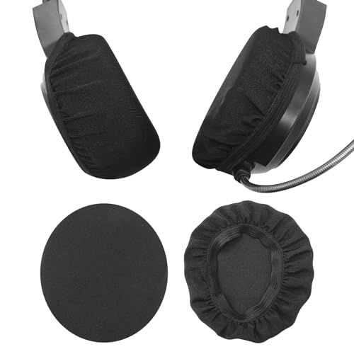 2 x Kopfhörer-Ohrpolster, Kopfhörerabdeckungen, Wiederverwendbare Kopfhörer-Schweißabdeckungen, waschbar und dehnbar, passend für 9–10,5 cm Headsets (9–10,5 cm) von JRSHIRLEYLTD