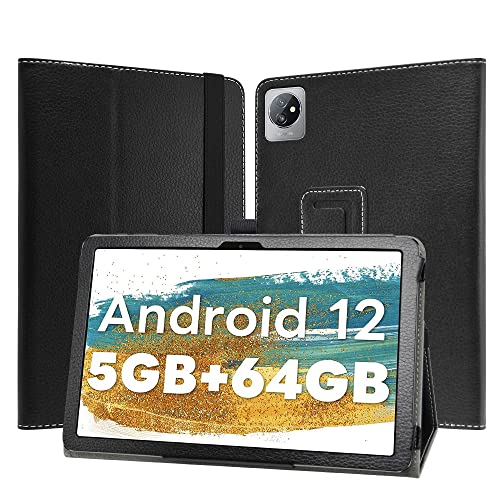 JRTAL Fit Folio PU Leder dünne Schutzhülle Schale Etui Tasche für Blackview Tab 30 WiFi/OSCAL Pad16/Pad60/Pad70 10.1" Tablet - Schwarz von JRTAL