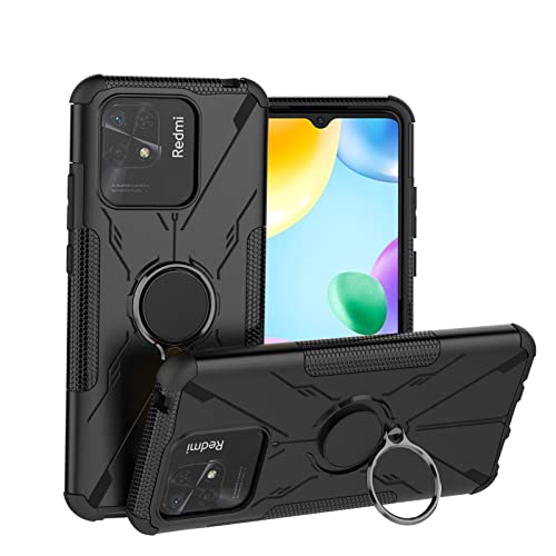 JRTAL Hülle für Redmi 10c, Ring Kickstand 360 Grad rotierenden Fingerring Grip Drop Schutz Stoßdämpfung Weichen TPU Cover für Xiaomi Redmi 10c - Schwarz JRTAL Hülle für Redmi 10c, Ring Kickstand 360 Grad rotierenden Fingerring Grip Drop Schutz Stoßdämpfung Weichen TPU Cover für Xiaomi Redmi 10c - Schwarz von JRTAL