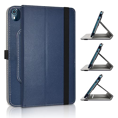 JRTAL Kompatibel mit Nokia T10 Hülle, 360°Drehbarer Cover Kunstleder Schutzhülle Tasche Etui mit Ständerfunktion für Nokia T10 8" Tablet - Navy Blau von JRTAL